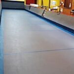 Cancha de bocha sintética recém construída